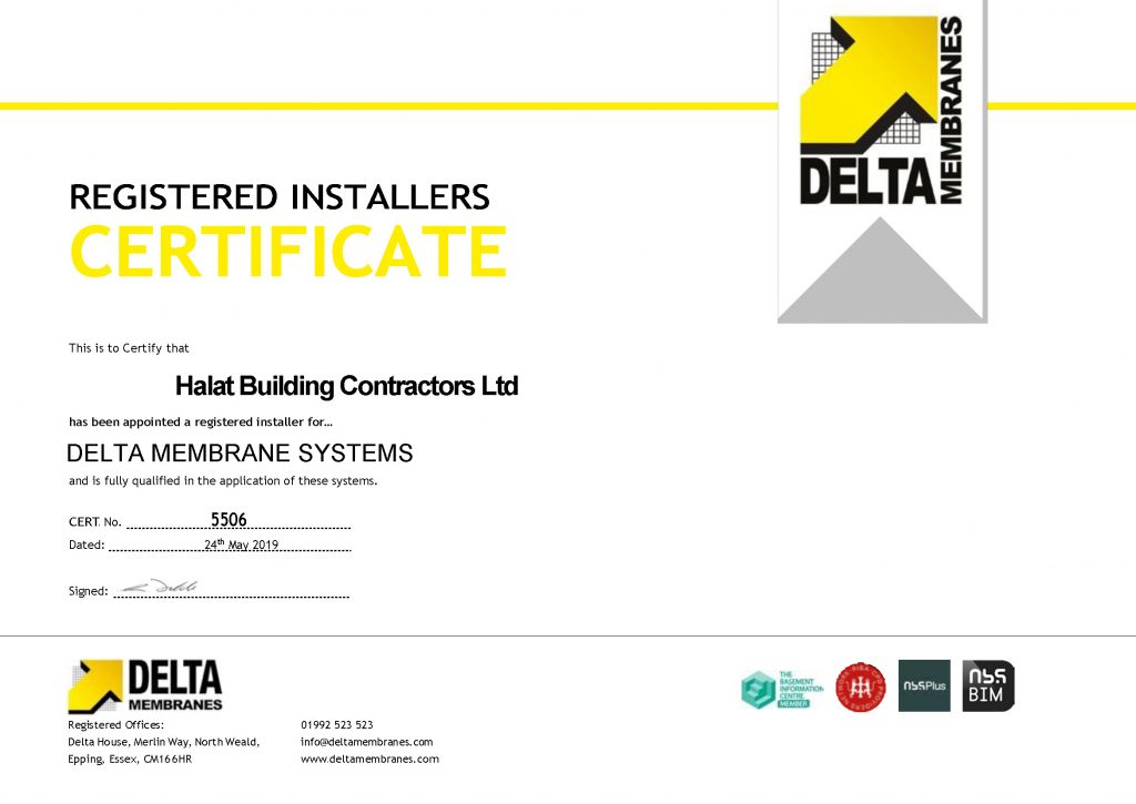 halat building contractors delta membranes certificate